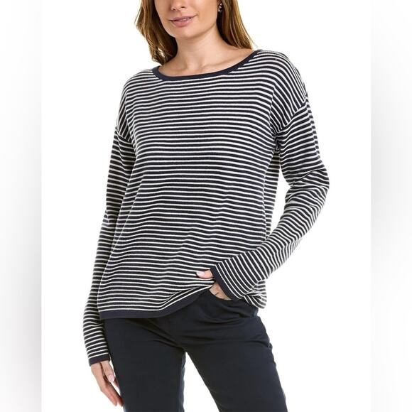 NEW NYDJ Striped Pullover Sweater Top in Navy White XS - Picture 1 of 9